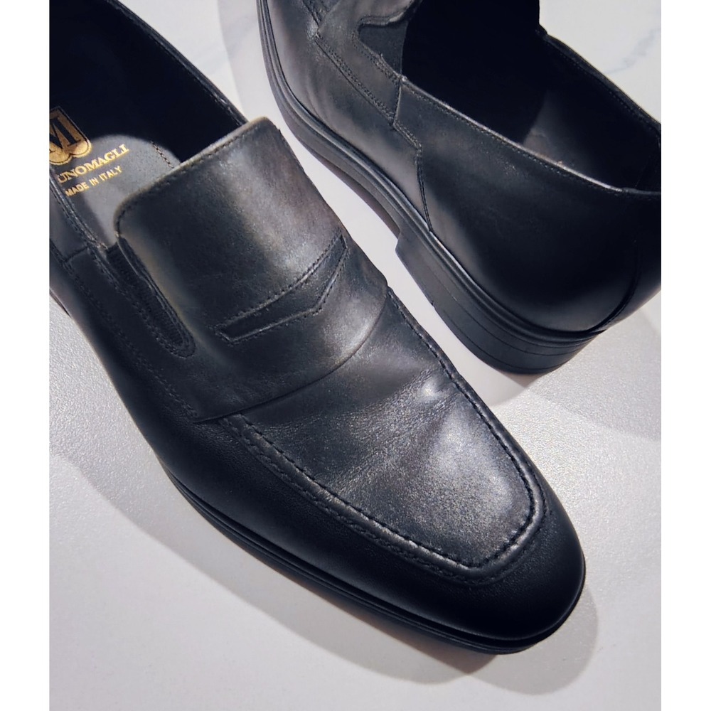 Bruno Magli Loafers Men's Size 11 Black Leather Slip On Penny  Dress Shoe Italy